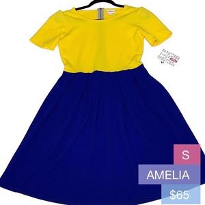 LuLaRoe Amelia Dress Spring Snow White Small